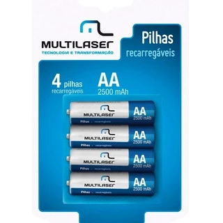 Pilhas Recarregáveis Multilaser Aa 2500Mah 4 Unidades Cb052 1,2 V em Oferta na Shopee