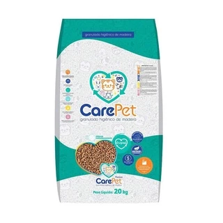 Granulado Higiênico Carepet De Madeira Para Gatos 20Kg