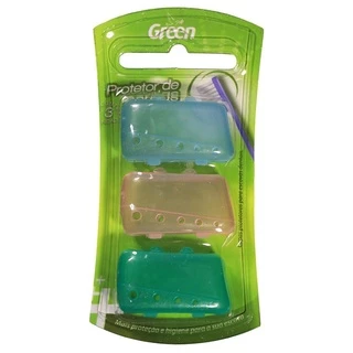 Kit com 15 Capa Protetora de Cerdas p/escova de dente Green - 5 packs c/3