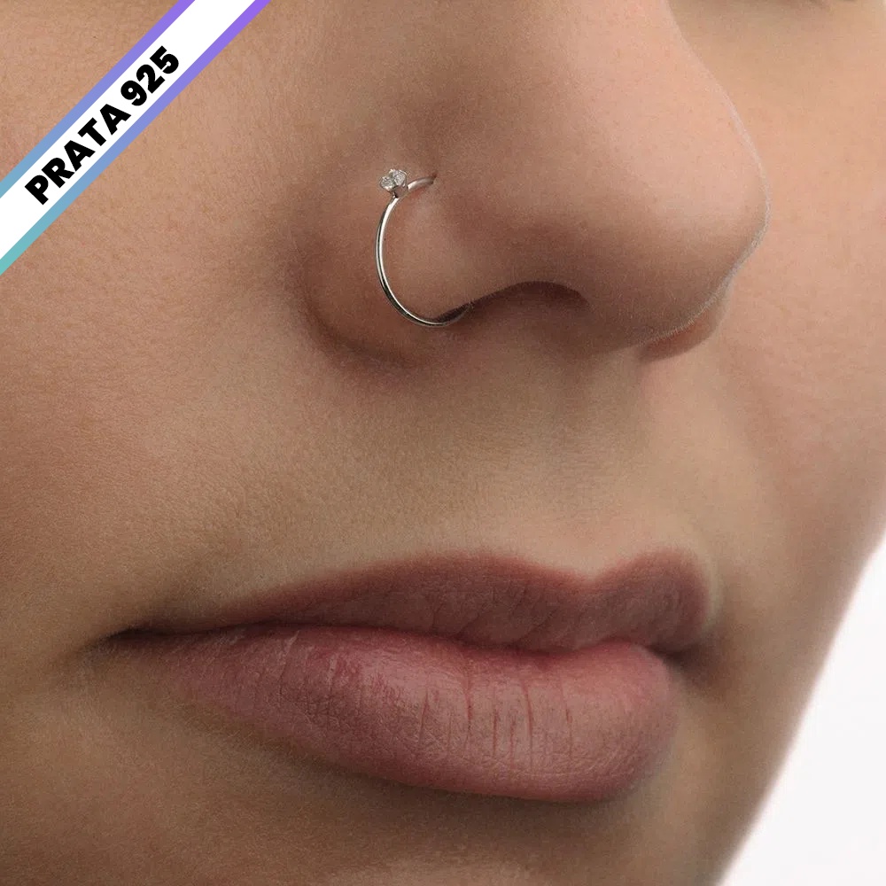 Piercing argolinha prata 925 nariz - Madame joias