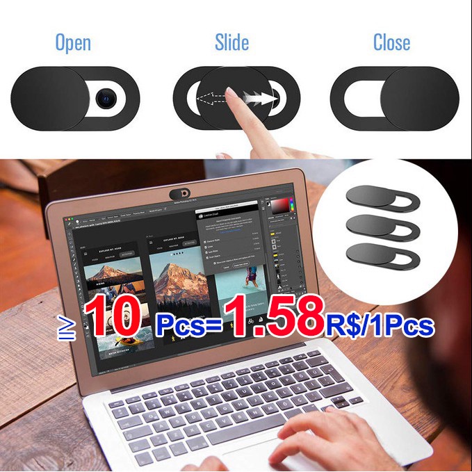 Tampa anti espionagem webcam Câmera Notebook e Celulares Envio Rápido