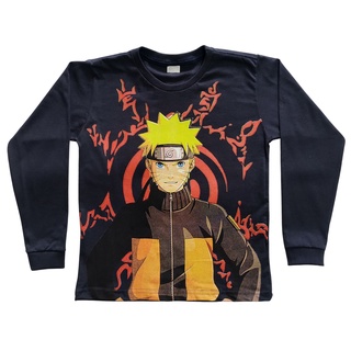 Camiseta Naruto Uzumaki Manga Longa Infantil