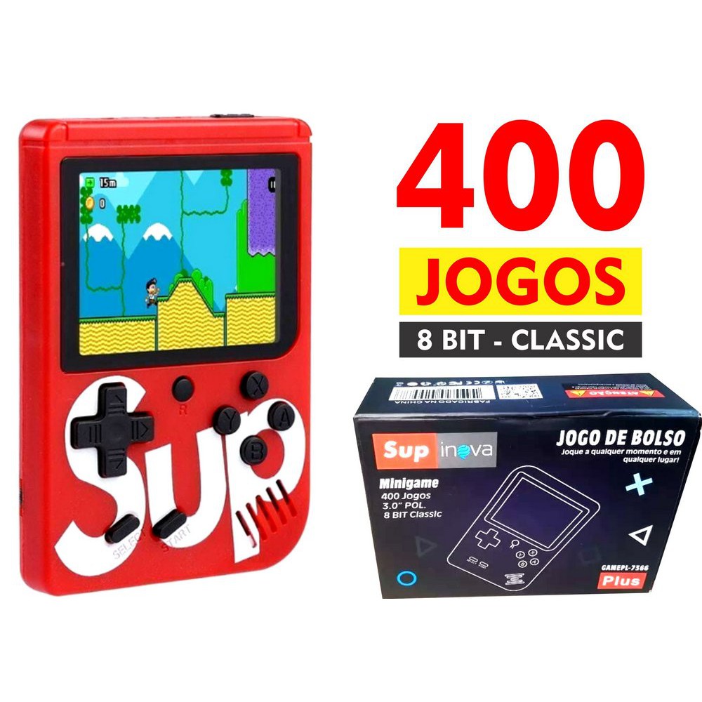 Video game super mini 400 jogo vermelho