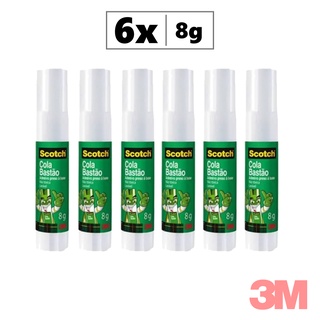 Cola em Bastão 3M Scotch 8g Kit c/ 6 Unidades