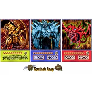 Cartas Yugioh - 3 Deuses egípcios Rá Slifer e obelisco