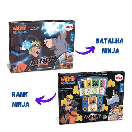 Jogo Batalha Ninja Naruto com Tabuleiro p/ 2 Jogadores Elka em