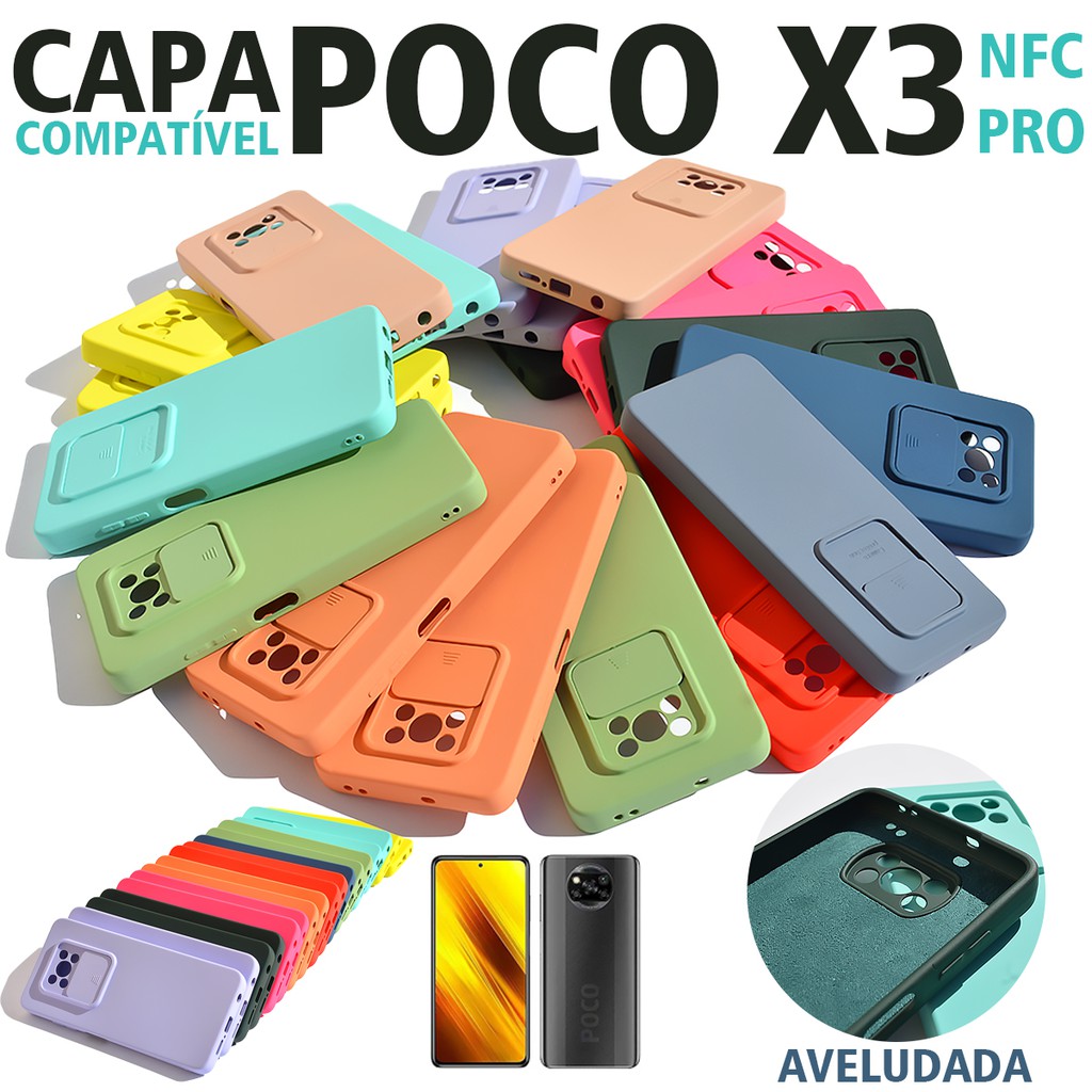 Capa Capinha Poco X3 Nfcpro Aveludada No Interior Poco X3 Com Protetor De Câmera Janelinha 5913