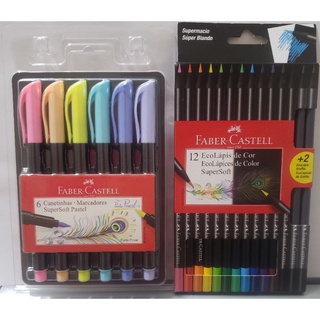 Lápis de Cor 12 Cores Neon e Pastel | Metálicas Super Soft - Faber Castell