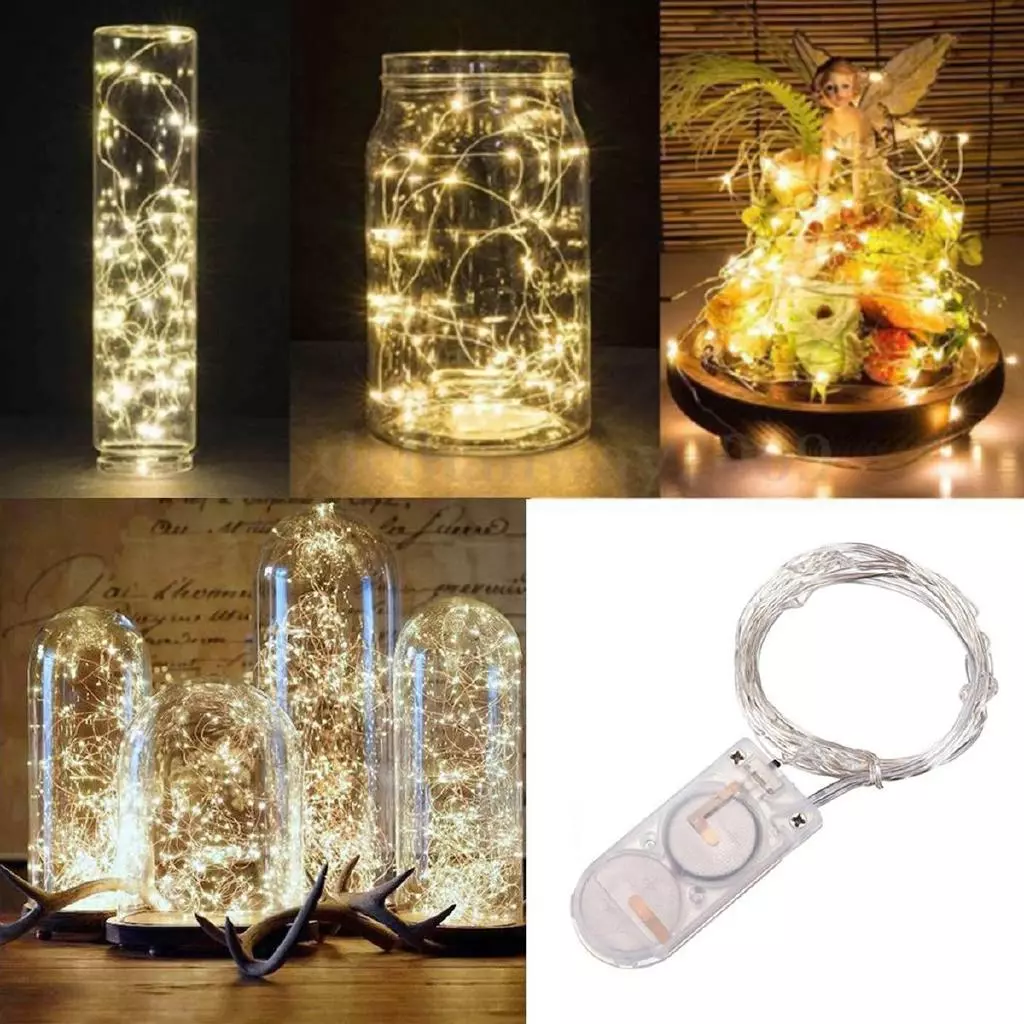 20 LEDs Mini Luzes LED Operado Por Bateria Fio De Cobre 2M