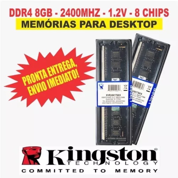 Memória Kingston Ddr4 8Gb 2400 Mhz Desktop