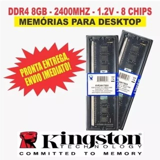 Memória Kingston Ddr4 8Gb 2400 Mhz Desktop