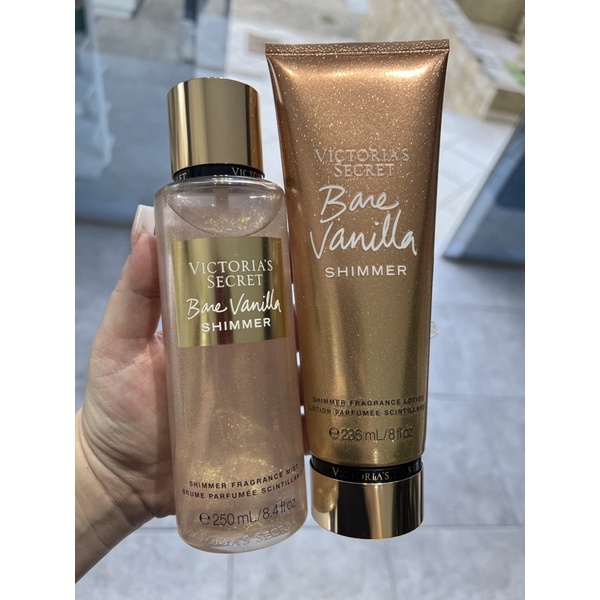 Kit Body Splash + Creme Victoria'S Secret Bare Vanilla em Promoção