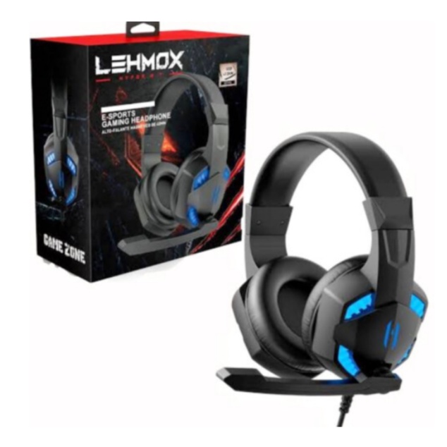 Headset Gamer com Microfone e iluminação Led Azul Lehmox - GT-F6 ...