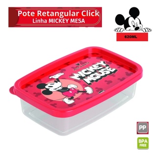 Pote Plástico Retangular Clic Coleção Mickey Plasutil 620ml