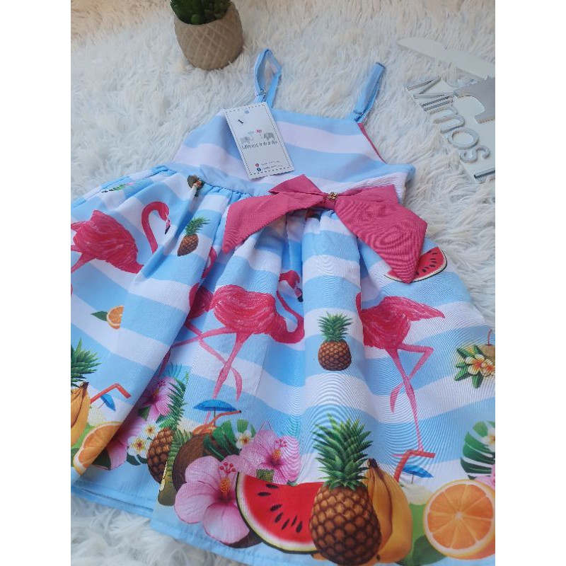 Vestido infantil hot sale tema flamingo