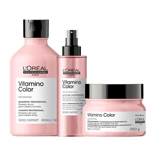 Kit L'oréal Pro Vitamino Color - Sh+Másc+Leave-in em Oferta na Shopee