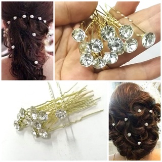 kit de 12 Grampos Ponto De Luz zircônia Cabelo Penteado strass noiva casamento