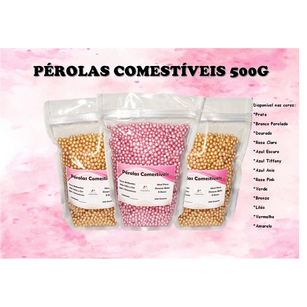 Pérola Comestível 500g Confeito Para Bolos E Doces - Perola 