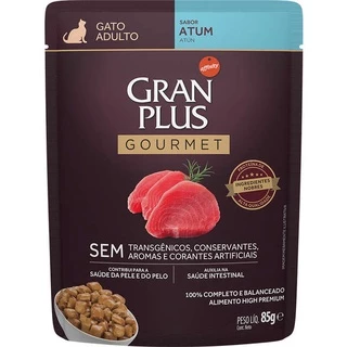 Ração Úmida GranPlus Sachê Atum para Gatos Adultos 85g