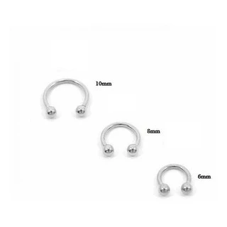 Piercing Ferradura Septo, Cartilagem, Hélix, Boca Aço Cirúrgico Prata