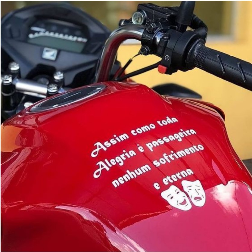Adesivo Frase para tanque de Moto Assim como toda alegria e passageira ...