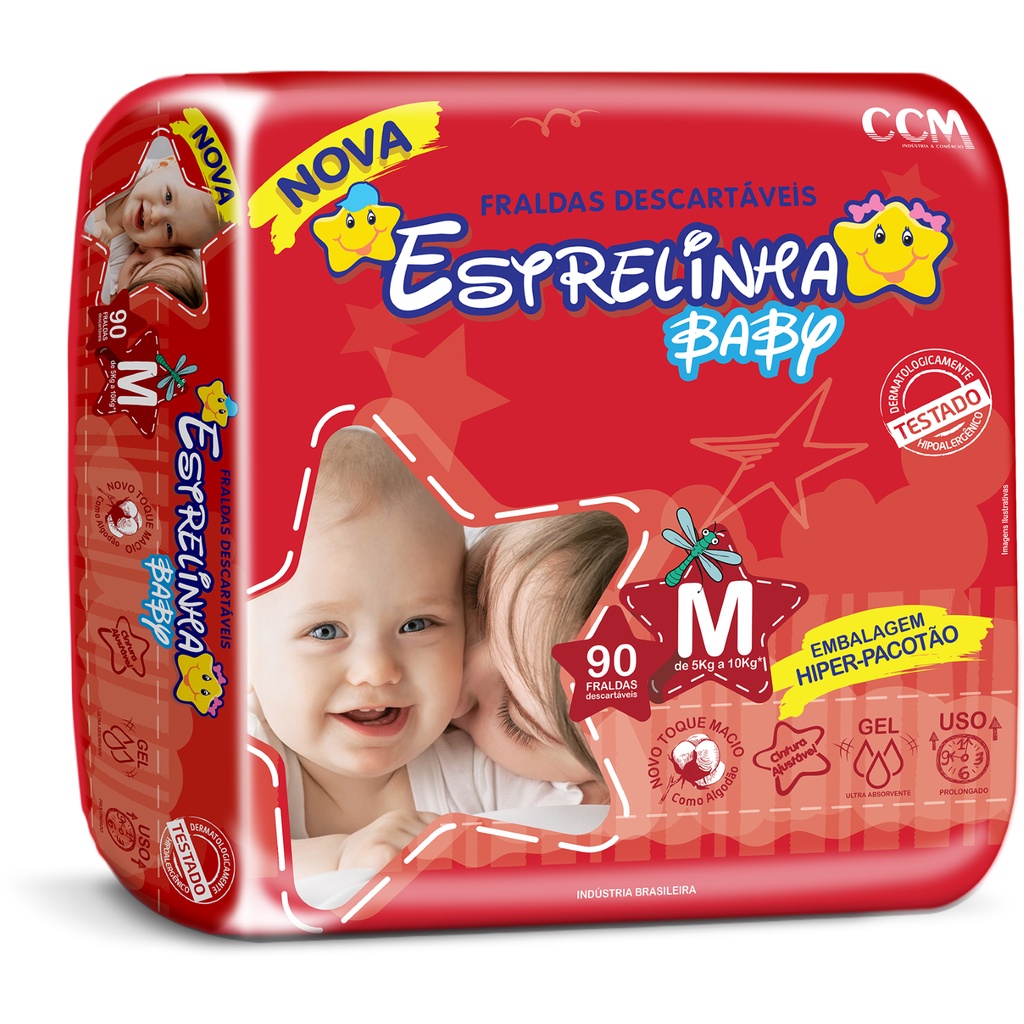 Fralda Estrelinha Babyc Cobertura Suave M Shopee Brasil