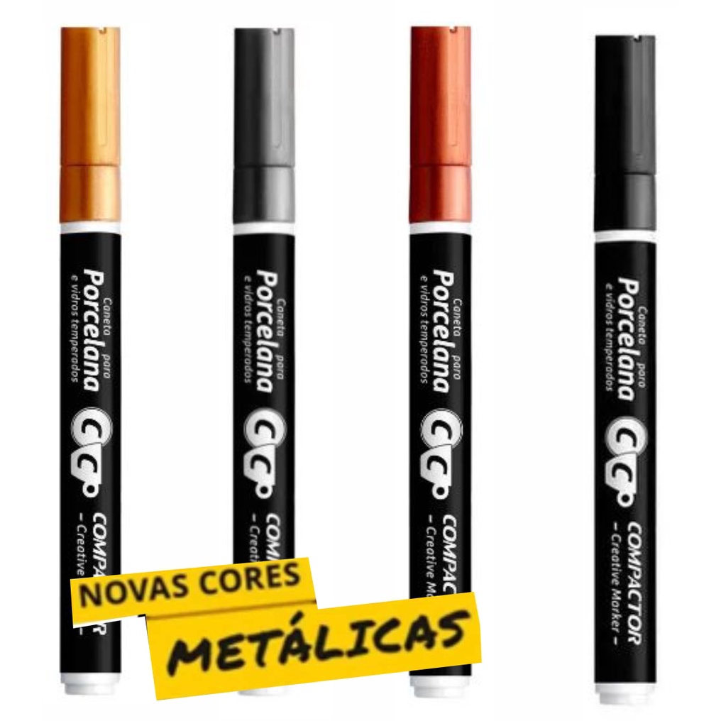 Canetas Permanente PINTURA Porcelana Vidro Cerâmica MARCADOR | Shopee ...