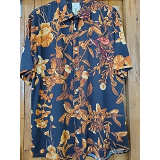 camisa camiseta masculina manga curta floral estampada verão viscose slim fit