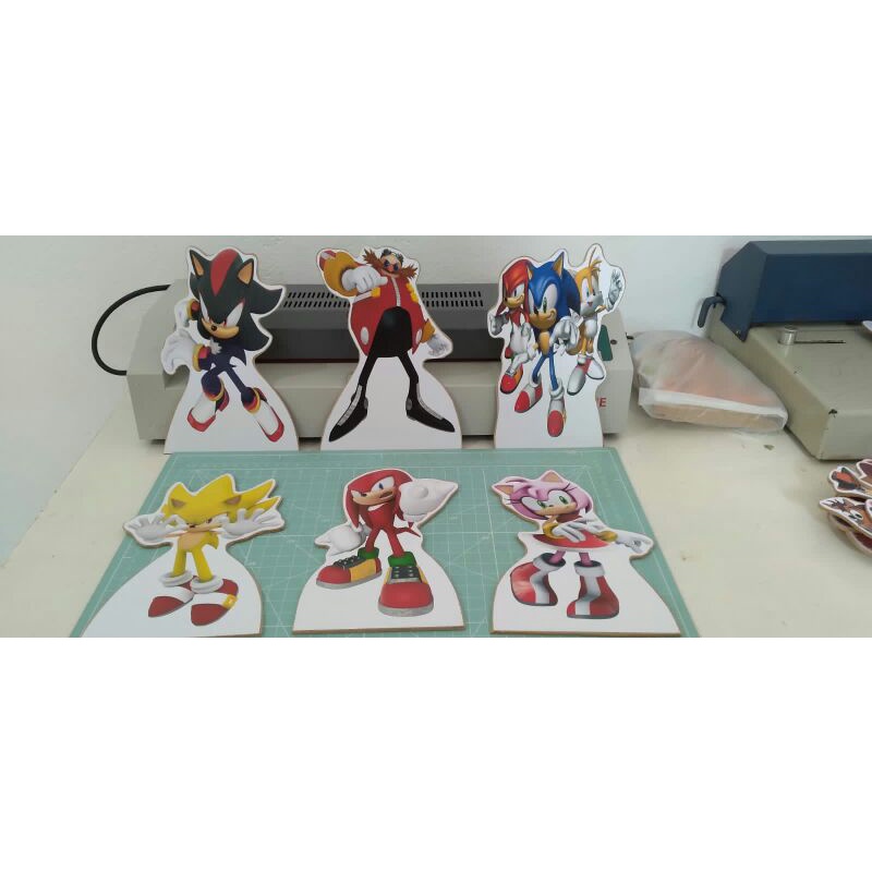 kit sonic 6 displays de mesa de 20cm por 30 reais mdf | Shopee Brasil