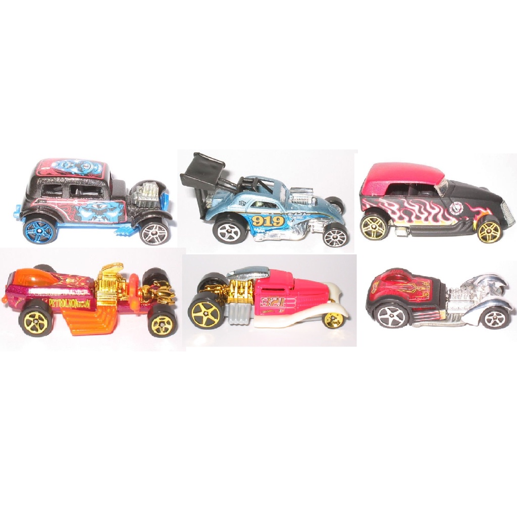 HOT WHEELS LOTE COM 6 MINIATURAS HOT ROD RAT ROD NOVOS ANTIGOS