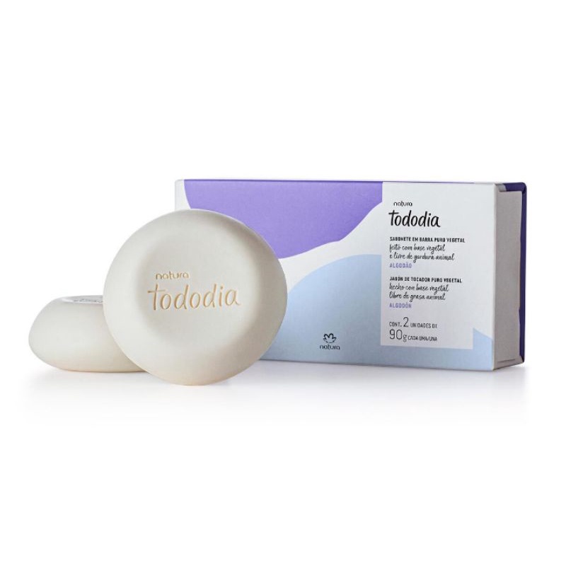Sabonete em Barra Natura tododia Algodão 2 Unidades 90g | Shopee Brasil