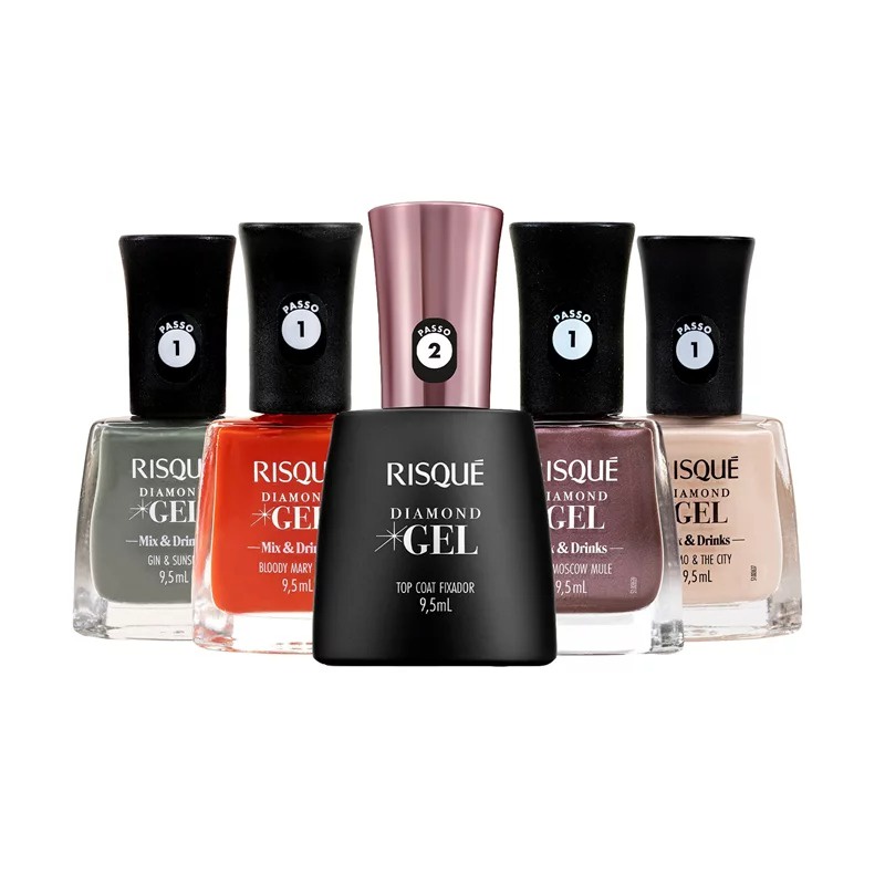 Esmalte Risque Diamond Gel / Top Coat Fixador - UNIDADE | Shopee Brasil