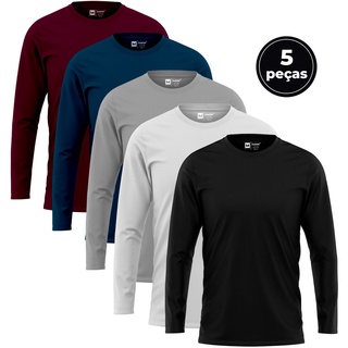 Kit 5 Camiseta Manga Longa Masculina by Zaroc Coloridas