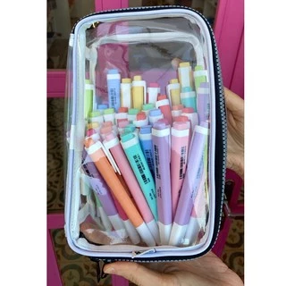 Estojo Box Jumbo 100 Pens Cristal 22x14 cm Gicalli 1 unidade Cores Variadas