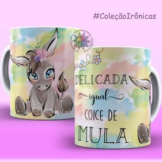 Caneca Personalizada 325 Ml DELICADA FEITO COICE DE MULA POREM PLENA "Porcelana Primeira Linha"