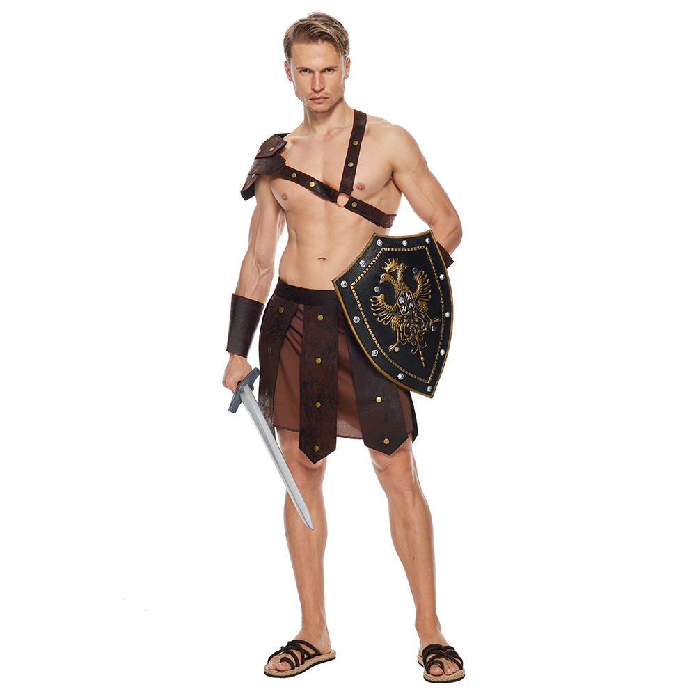 Fantasia Viking Gladiador Capacete Chifre E Machado Festas