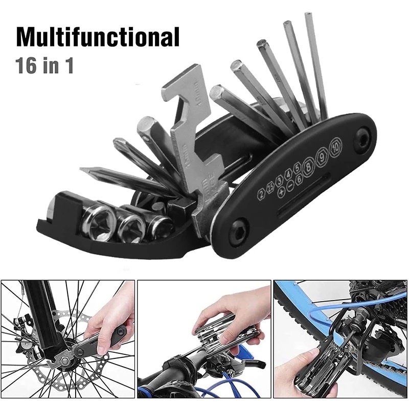 Jogo De Chaves Para Bike Bicicleta Tipo Canivete 16 Funções. | Shopee ...