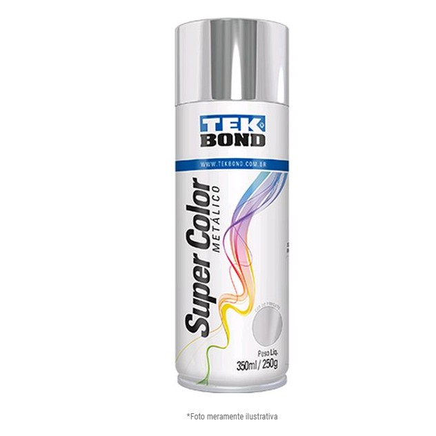 Tinta Spray Metálico Tekbond Cromado 350ml