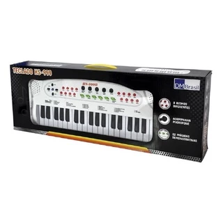 Teclado De Brinquedo Com Microfone Branco Dmt5386 Dmtoys