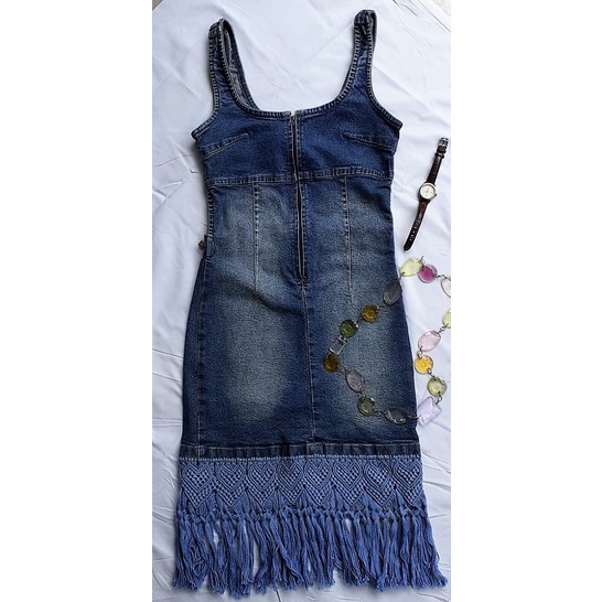 Customização de vestido store jeans