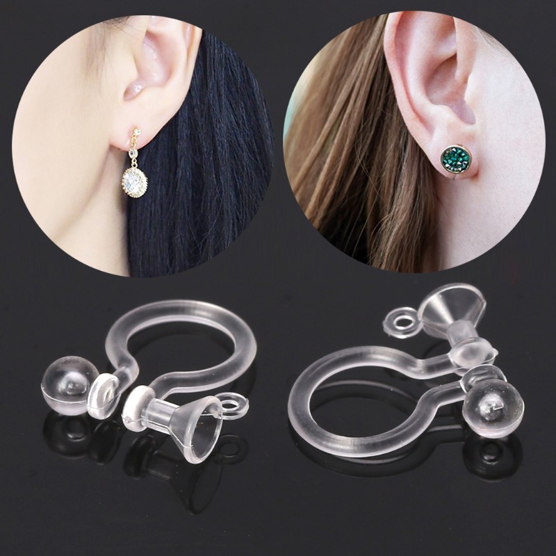 Du 50pcs Clipes Brinco Resina Invisível Para Fu @ @ Com Furos Jóias ...