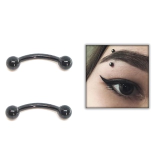 Piercing Aço Cirurgico 316L Sobrancelha Microbell Reto com 1 Pedra Crystal  1,2mm x 8mm