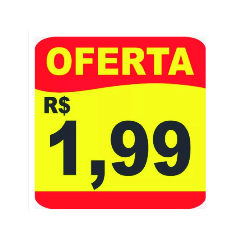 Cartaz Oferta Modelo 1,99 - 10x10 - Pacote com 100 Unidades