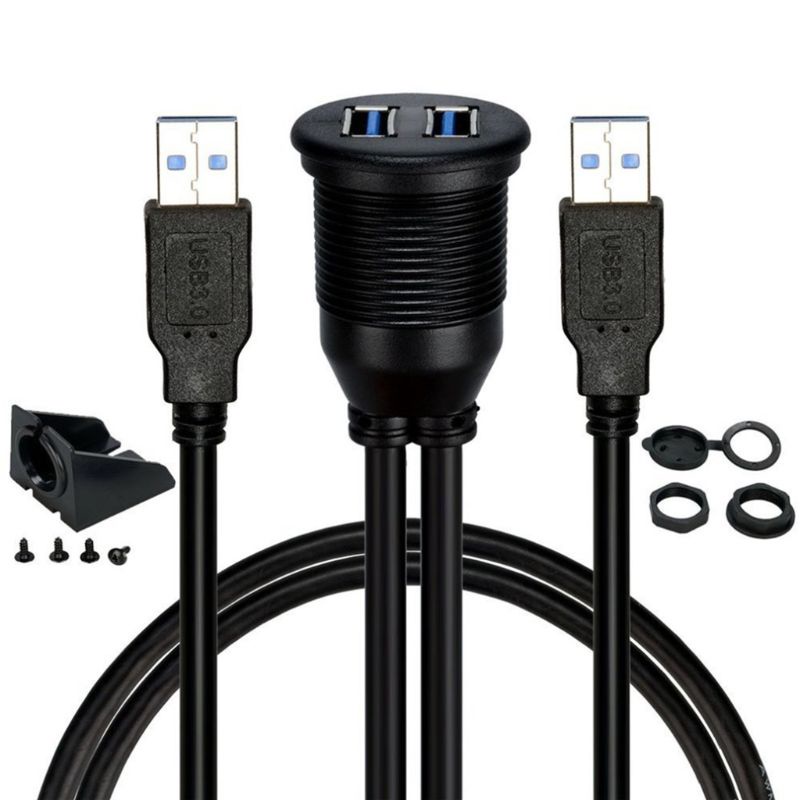 Extensão USB 3 0 Para Fêmea Montagem Embutida Carro