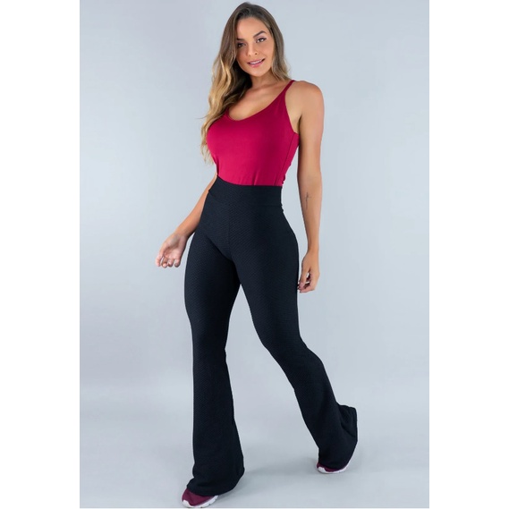 Calça flare hot sale malha piquet