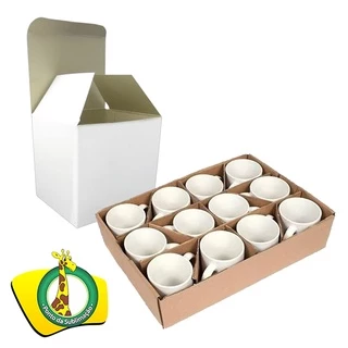 Caneca Branca Resinada BC AAA 325ml + Caixinha Branca (12 unidades)
