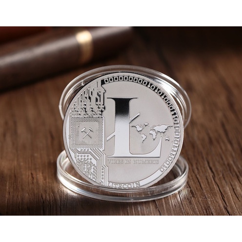 Moeda Física Litecoin Prata Criptomoeda (LTC)
