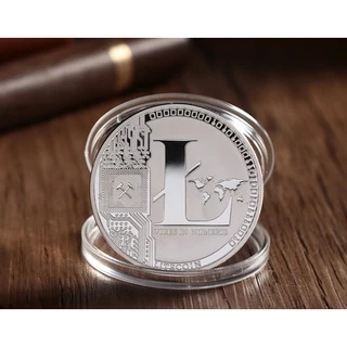 Moeda Física Litecoin Prata Criptomoeda (LTC)