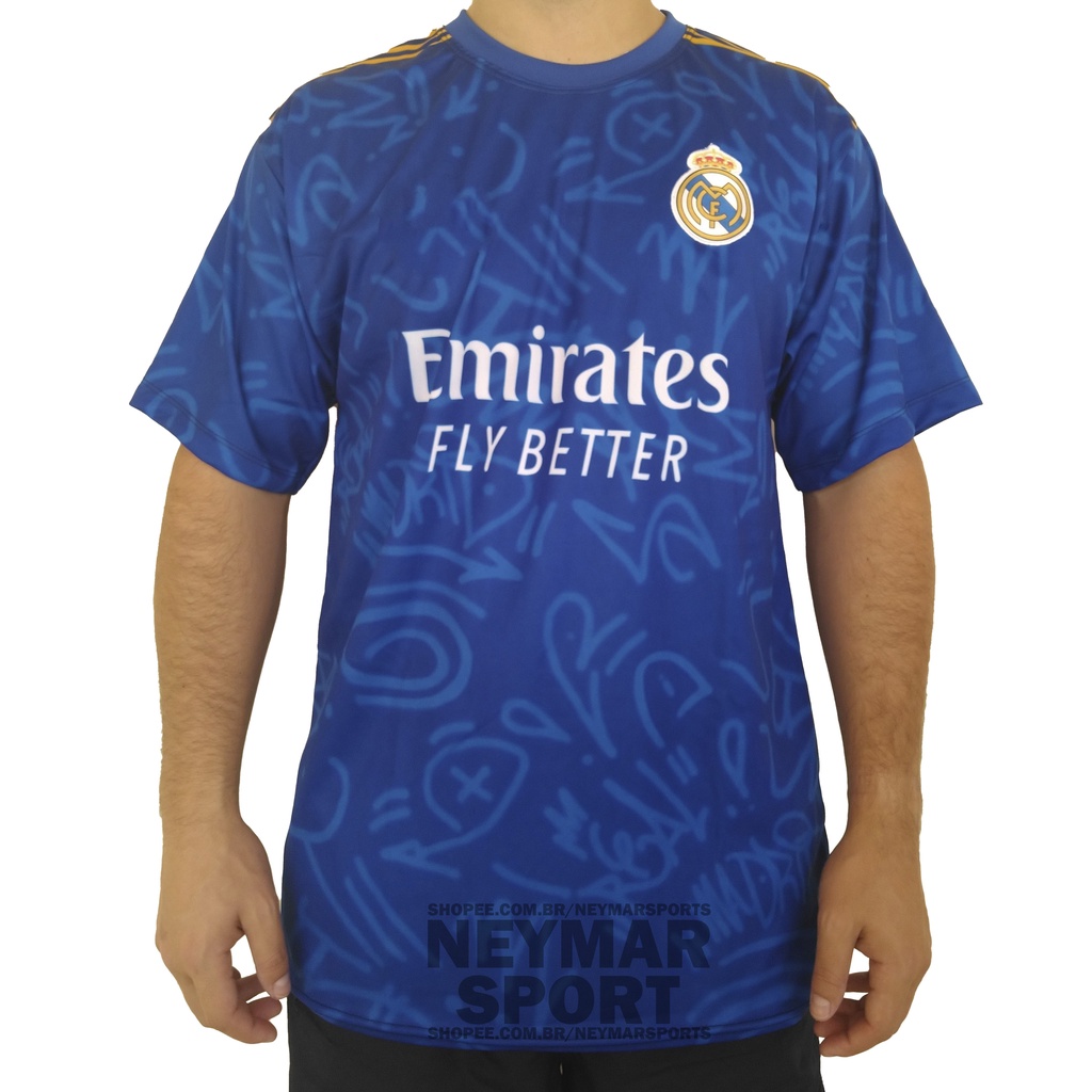 Camisa Real Madrid Azul Camisa De Time Real Madri Shopee Brasil