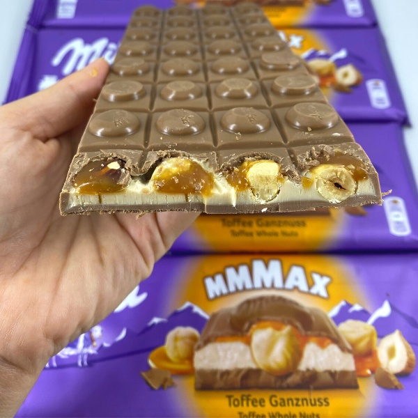 Chocolate Milka Gigante MMMAX Toffee Whole Nuts - Creme, Avelã inteira ...